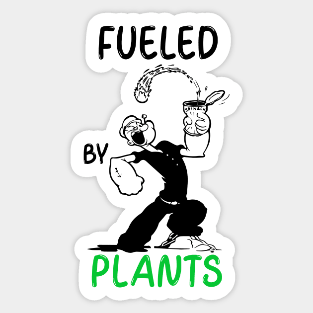 Fueled by Plants Vegan Gym Enthusiast Bodybuilder Sticker by RareLoot19